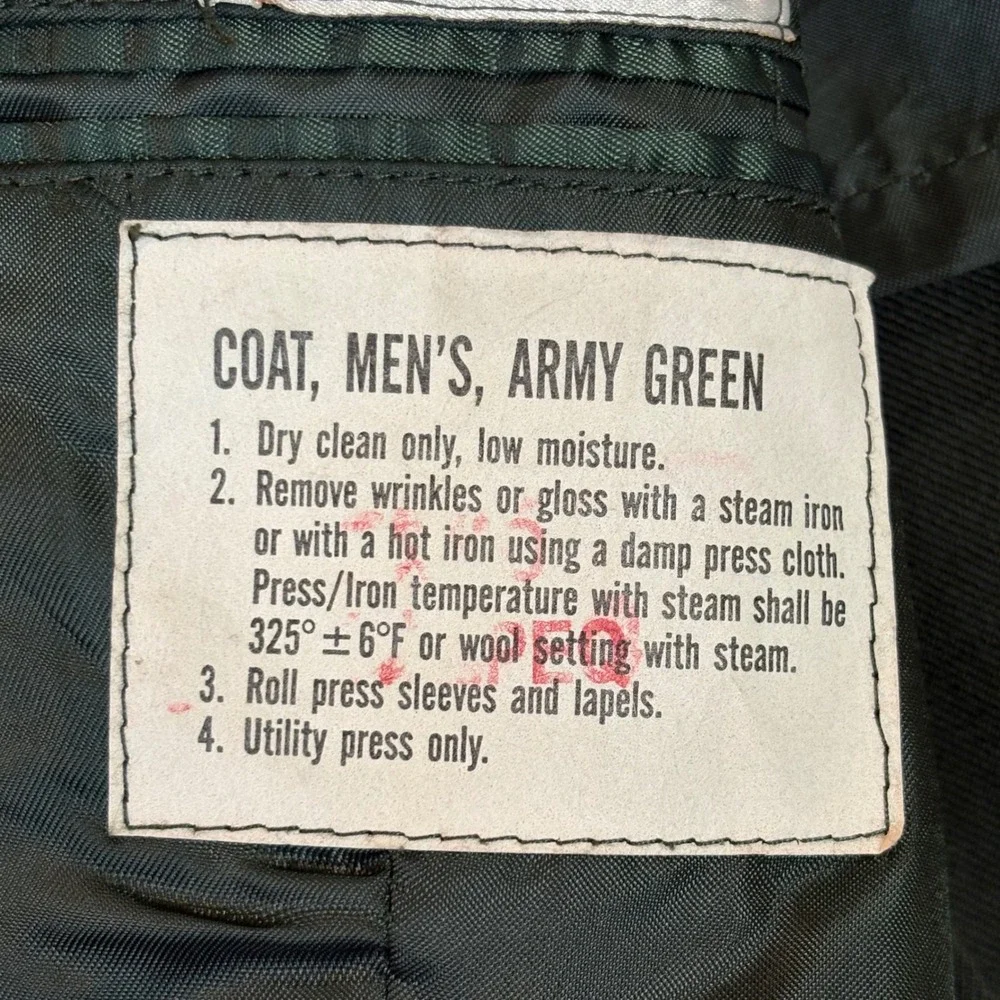 DeRossi & Son coat mens 43L Army Green military dress uniform jacket EUC